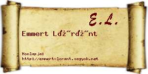 Emmert Lóránt névjegykártya