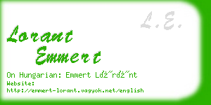 lorant emmert business card